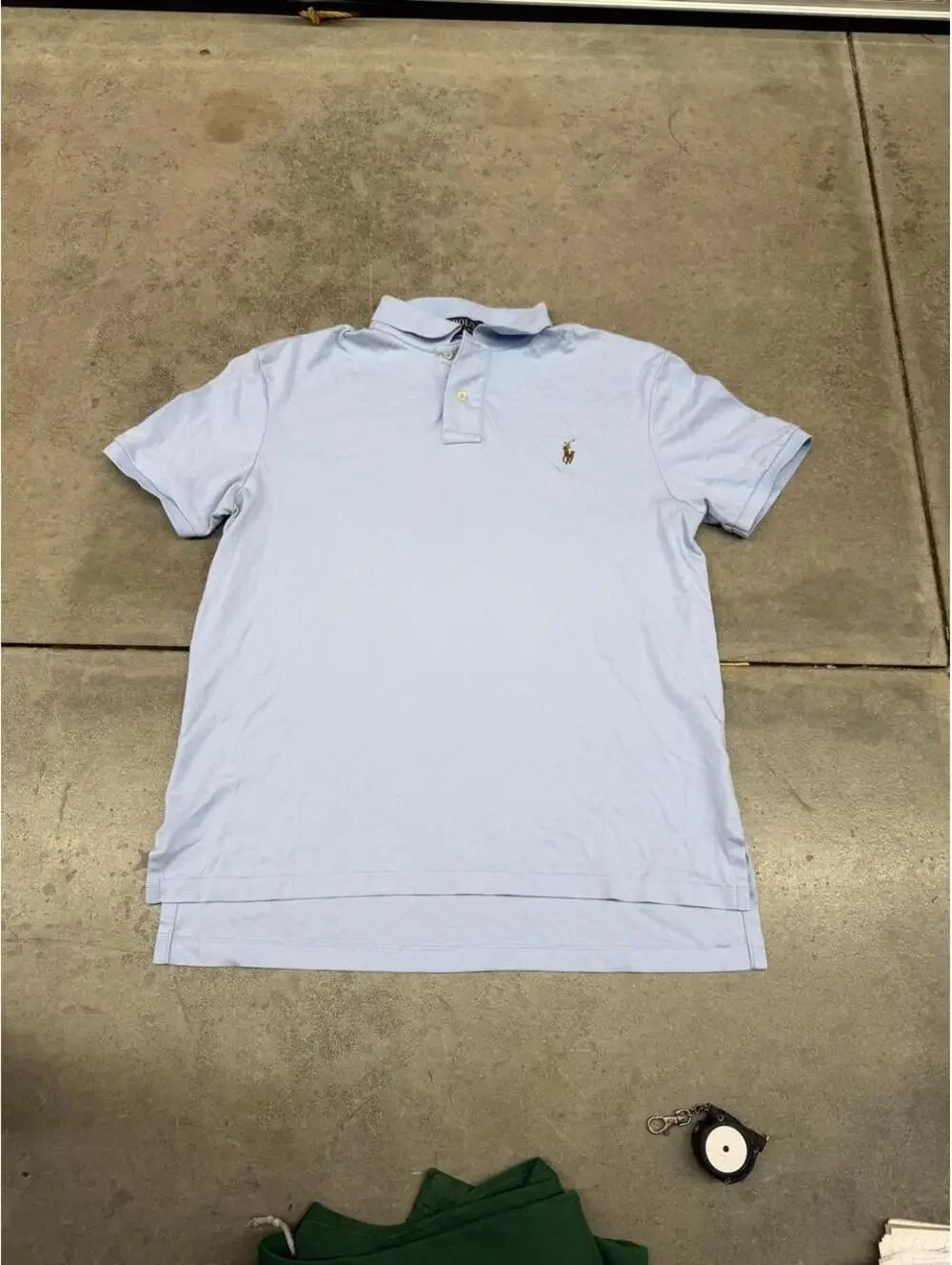 vintage polo ralph lauren baby blue polo shirt size large